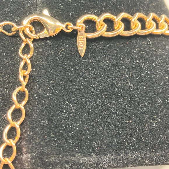 NRO Gold-Tone Multicolored Glass Squared Necklace! - Picture 9 of 10